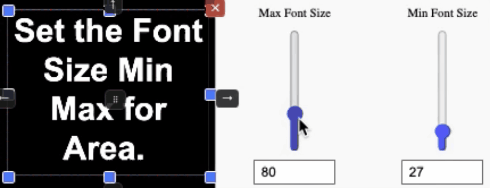 Set minimum and maximum font sizes
